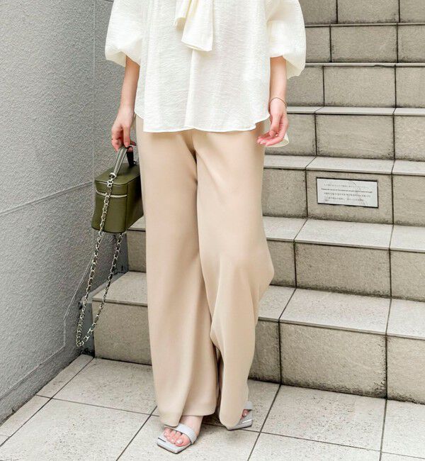 NOLLEY'S sophi「【NOLLEY&rsquo;S mgr.松葉別注・一部WEB限定色】《セットアップ》ツイルバイヤス洗練美脚パンツ」|その他|ベージュ