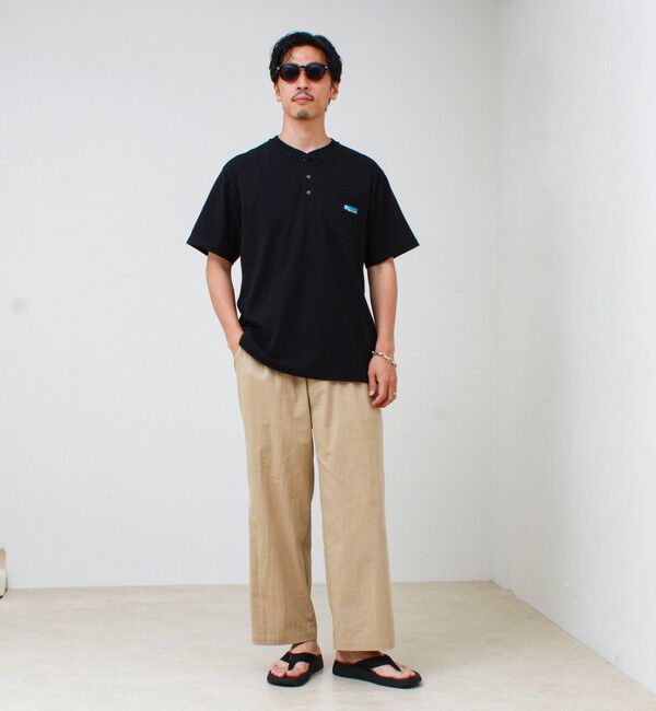 GLOSTER「【Franklin Climbing/フランクリンクライミング】ヘンリーネックラベルTシャツ」|Tシャツ・カットソー|