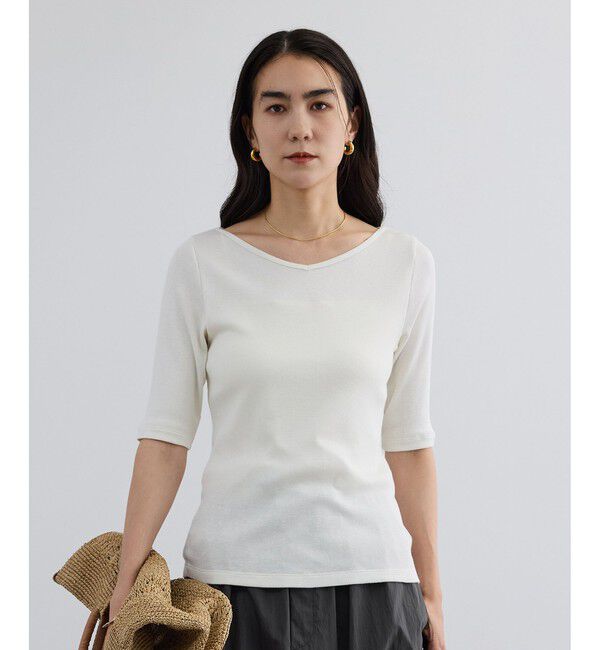 SALON adam et rope'「ハイウェットテレコ2WAYネックT」|Tシャツ・カットソー|