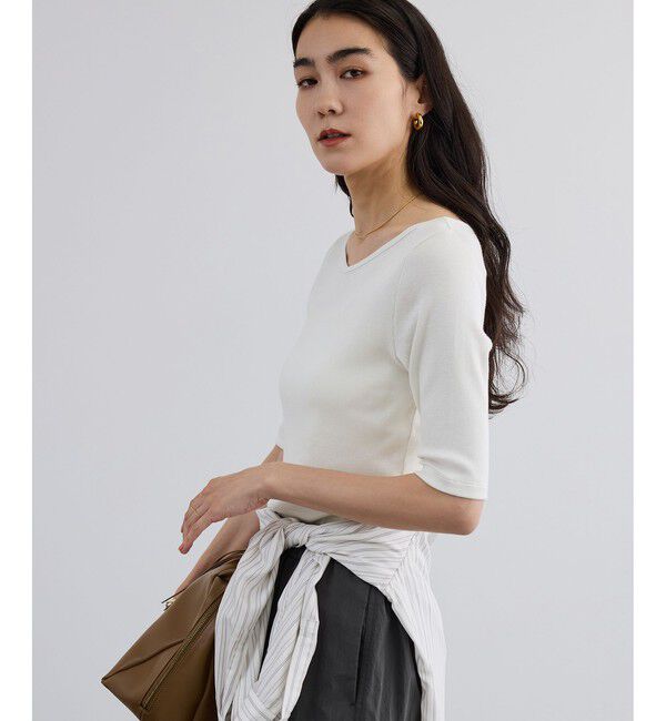 SALON adam et rope'「ハイウェットテレコ2WAYネックT」|Tシャツ・カットソー|