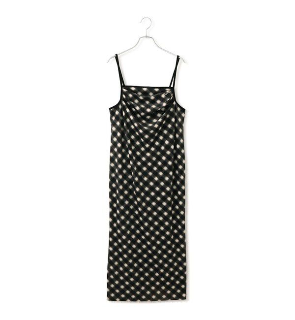 VIS「【MARY QUANT&times;VIS】チェックベロアドレープキャミワンピース」|ワンピース|