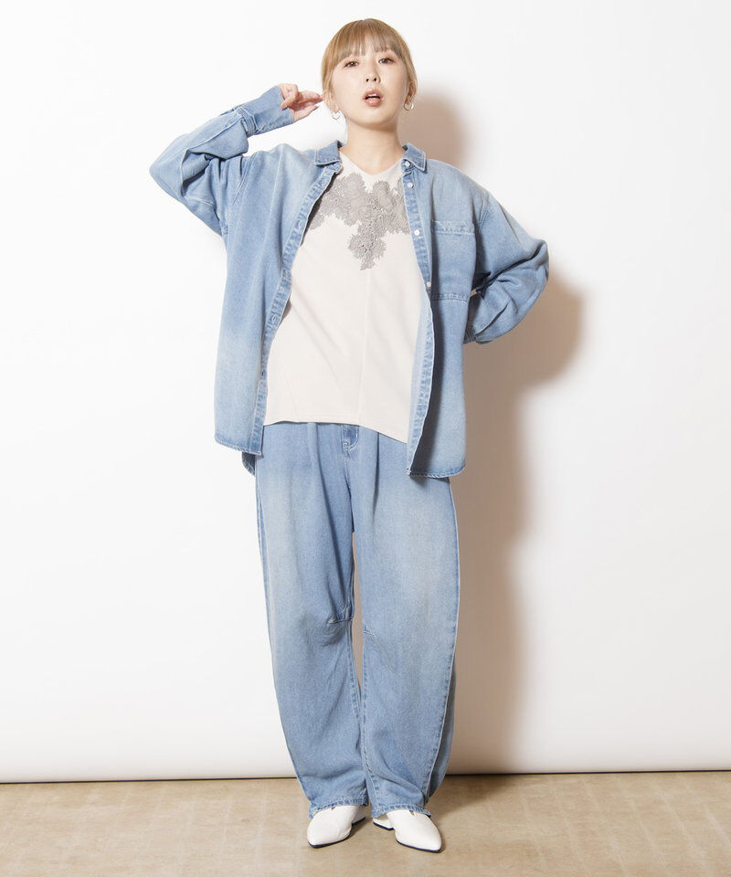 「セルロースデニムバックタックシャツ」|シャツ・ブラウス|