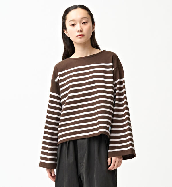 ORCIVAL「ORCIVAL | ラッセル ボートネック ワイドセーラーTシャツ WOMEN」|Tシャツ・カットソー|BROWN系1