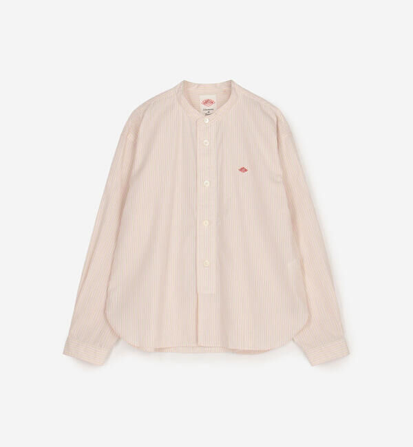 DANTON「DANTON | コットンポプリン 長袖バンドカラーシャツ STRIPE WOMEN」|シャツ・ブラウス|