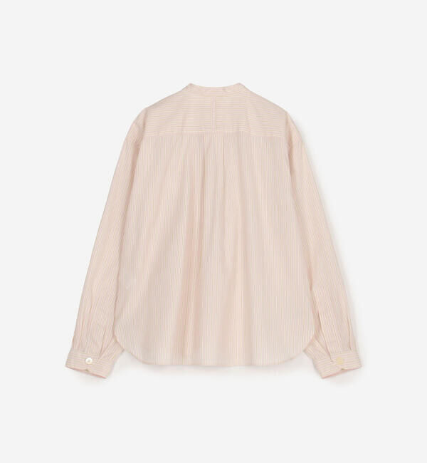 DANTON「DANTON | コットンポプリン 長袖バンドカラーシャツ STRIPE WOMEN」|シャツ・ブラウス|