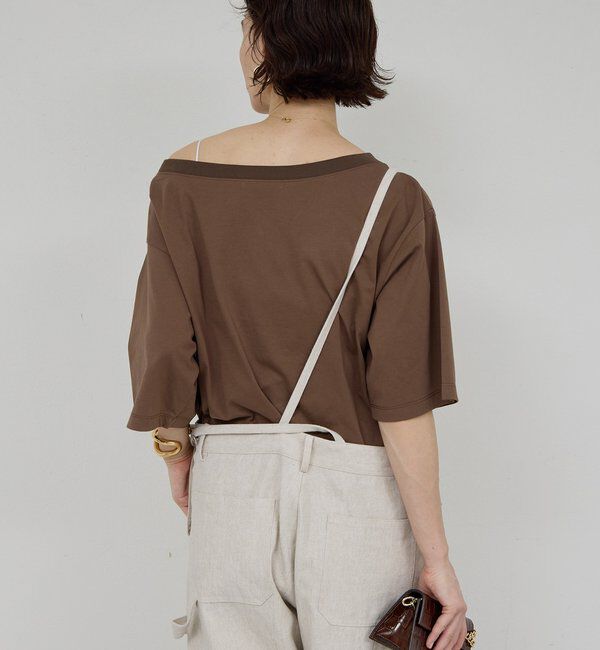  「オフショルロゴカットソー」|Tシャツ・カットソー|