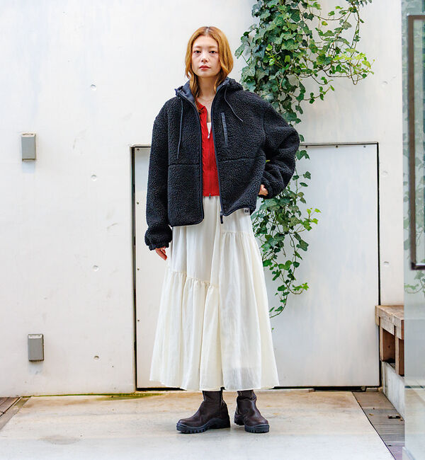 Rouge vif「【NANGA / ナンガ】BOA FLEECE ZIP HOODIE / ボアフ」|パーカー|
