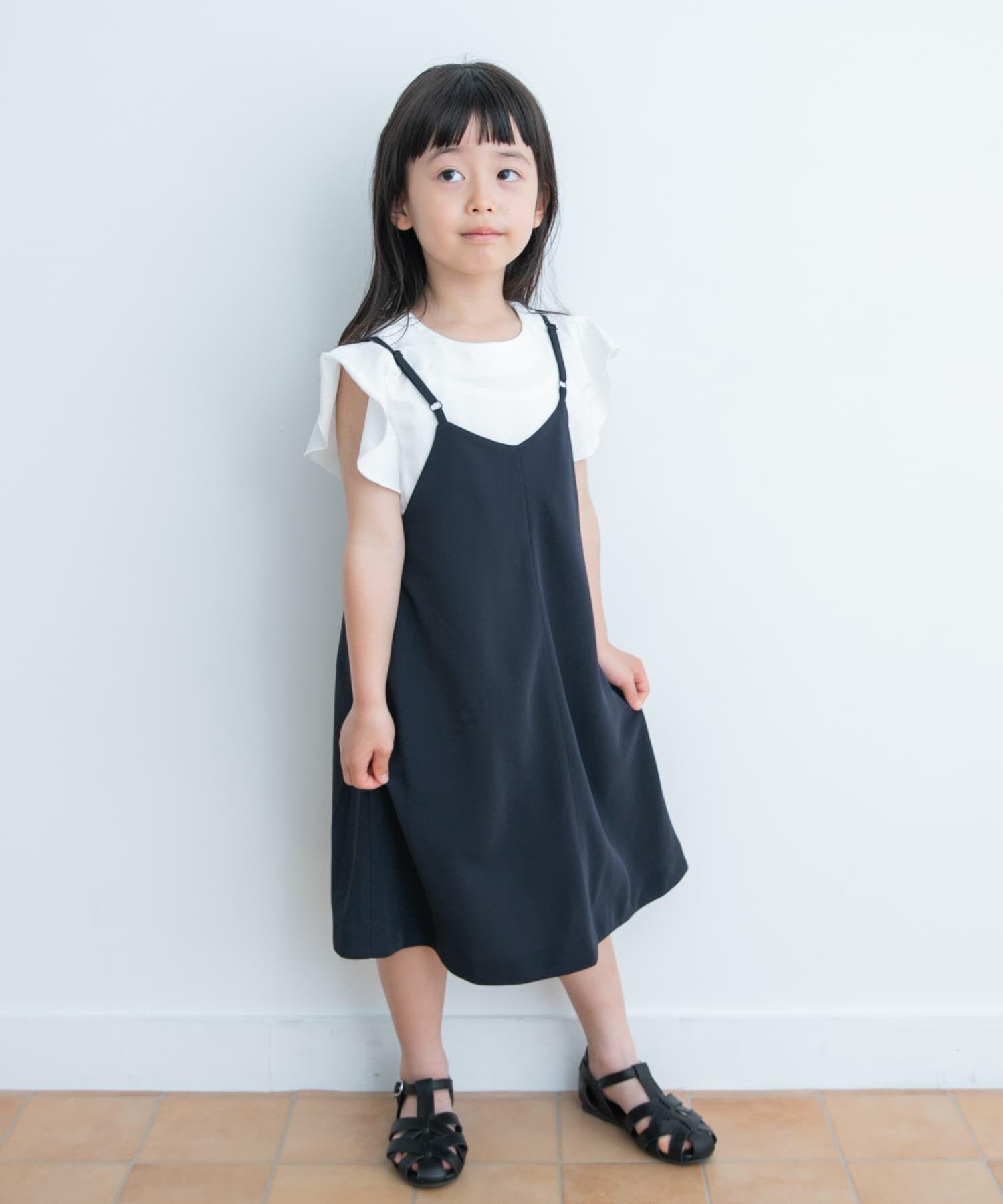 URBAN RESEARCH DOORS「エステルツイルキャミワンピース(KIDS)」|ワンピース|ネイビー