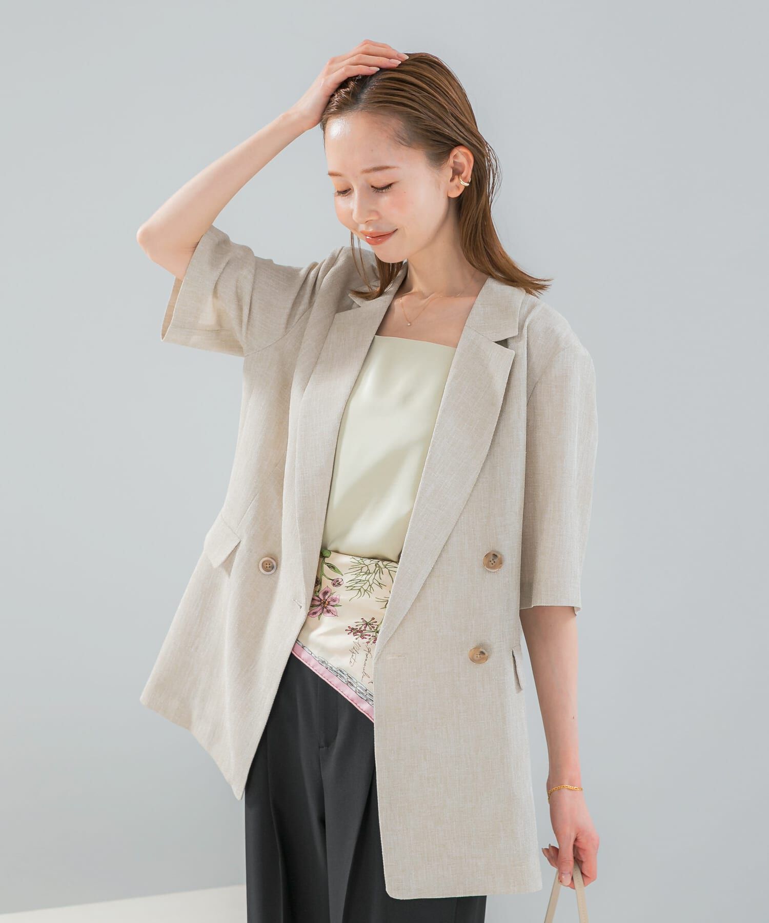 URBAN RESEARCH ROSSO「防シワ リネンライクハーフスリーブジャケット」|その他|