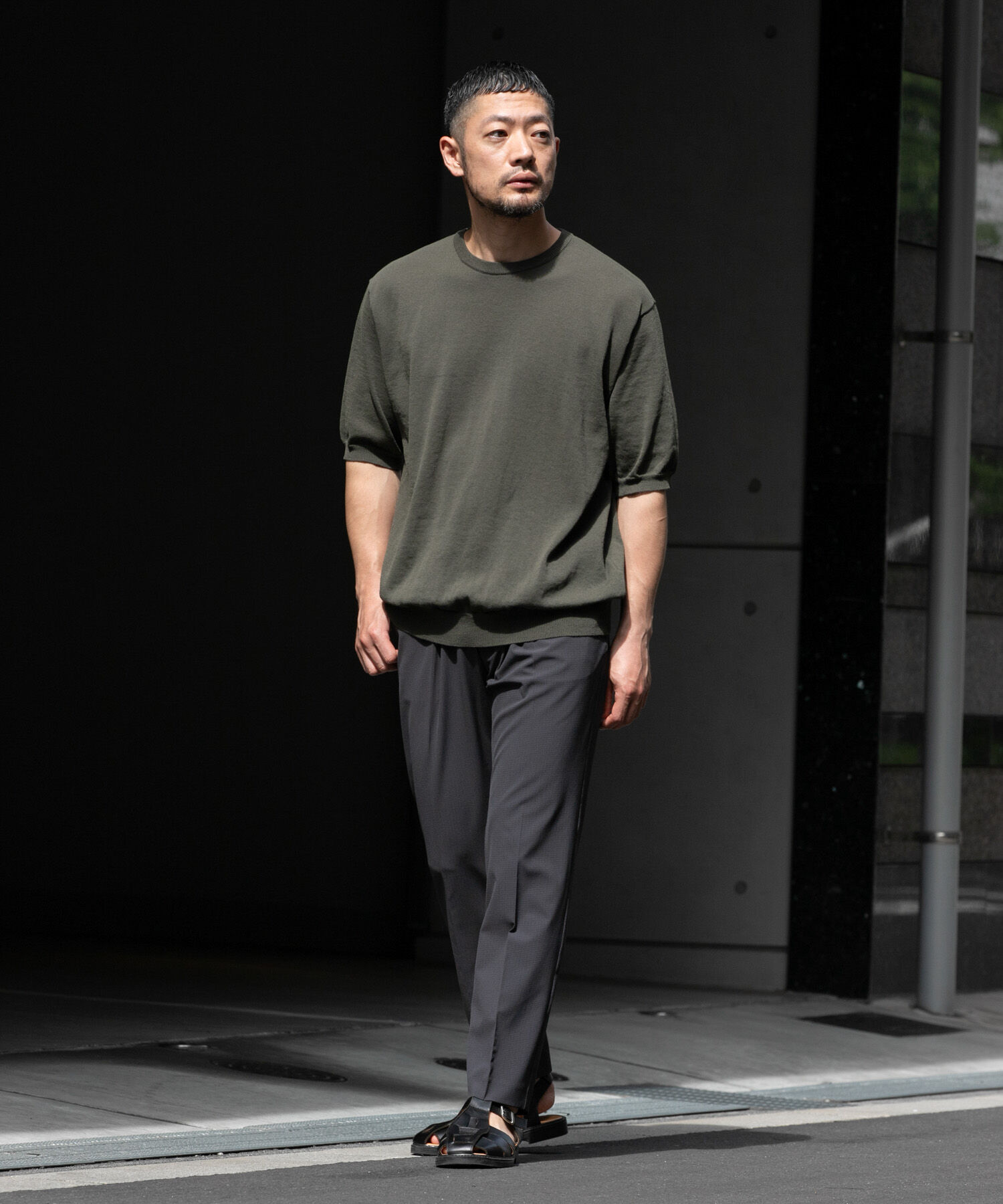 URBAN RESEARCH ROSSO「『UR TECH』AIRDRY半袖クルーニット」|ニット・セーター|