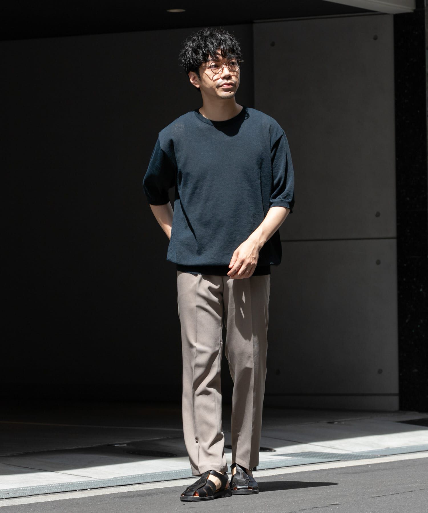 URBAN RESEARCH ROSSO「『UR TECH』AIRDRY半袖クルーニット」|ニット・セーター|