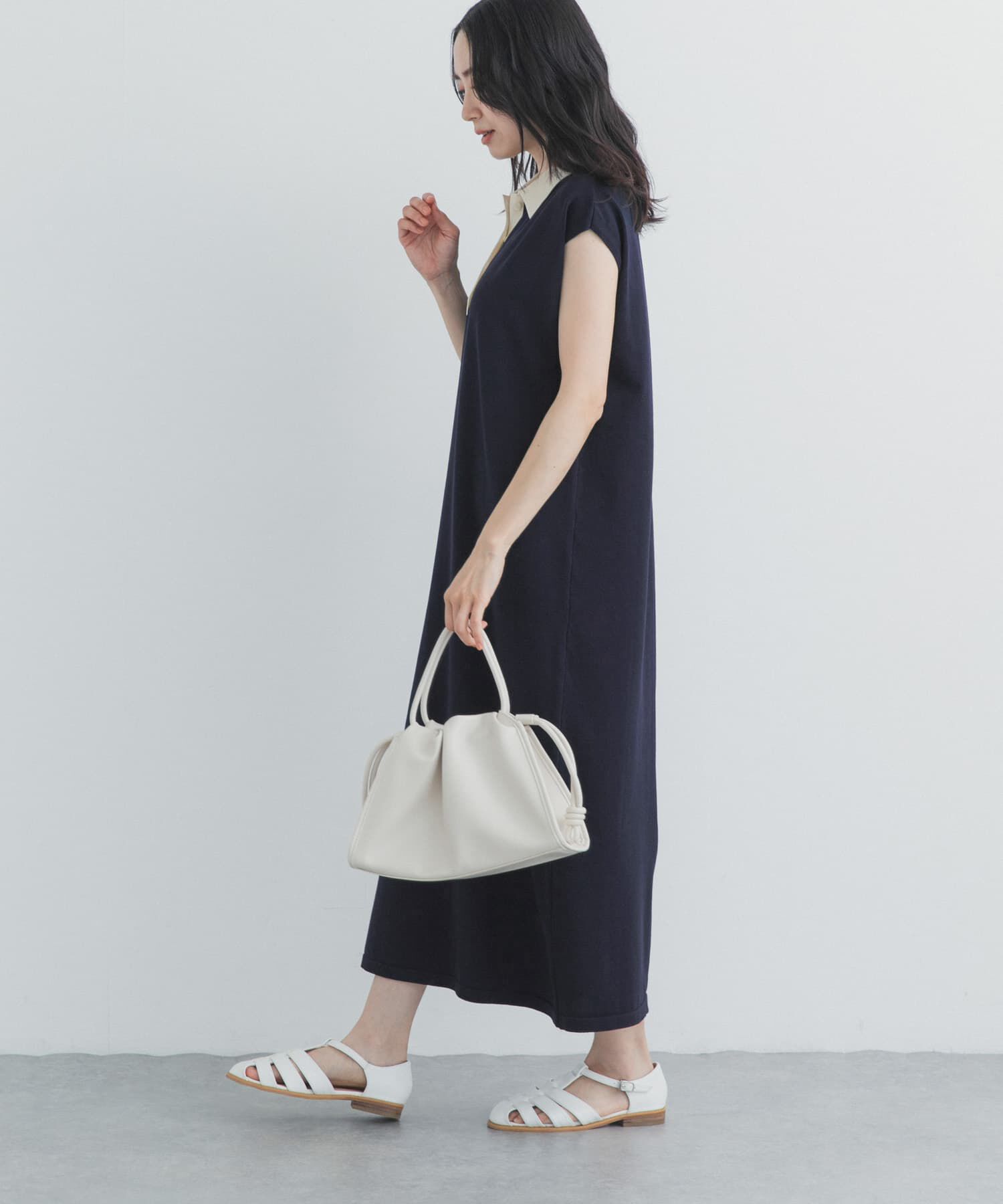URBAN RESEARCH DOORS「フレンチスリーブニットワンピース」|ワンピース|