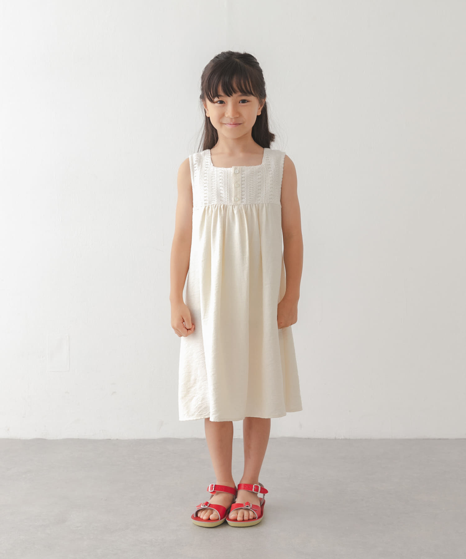 URBAN RESEARCH DOORS「スクエア レース切替ワンピース(KIDS)」|ワンピース|