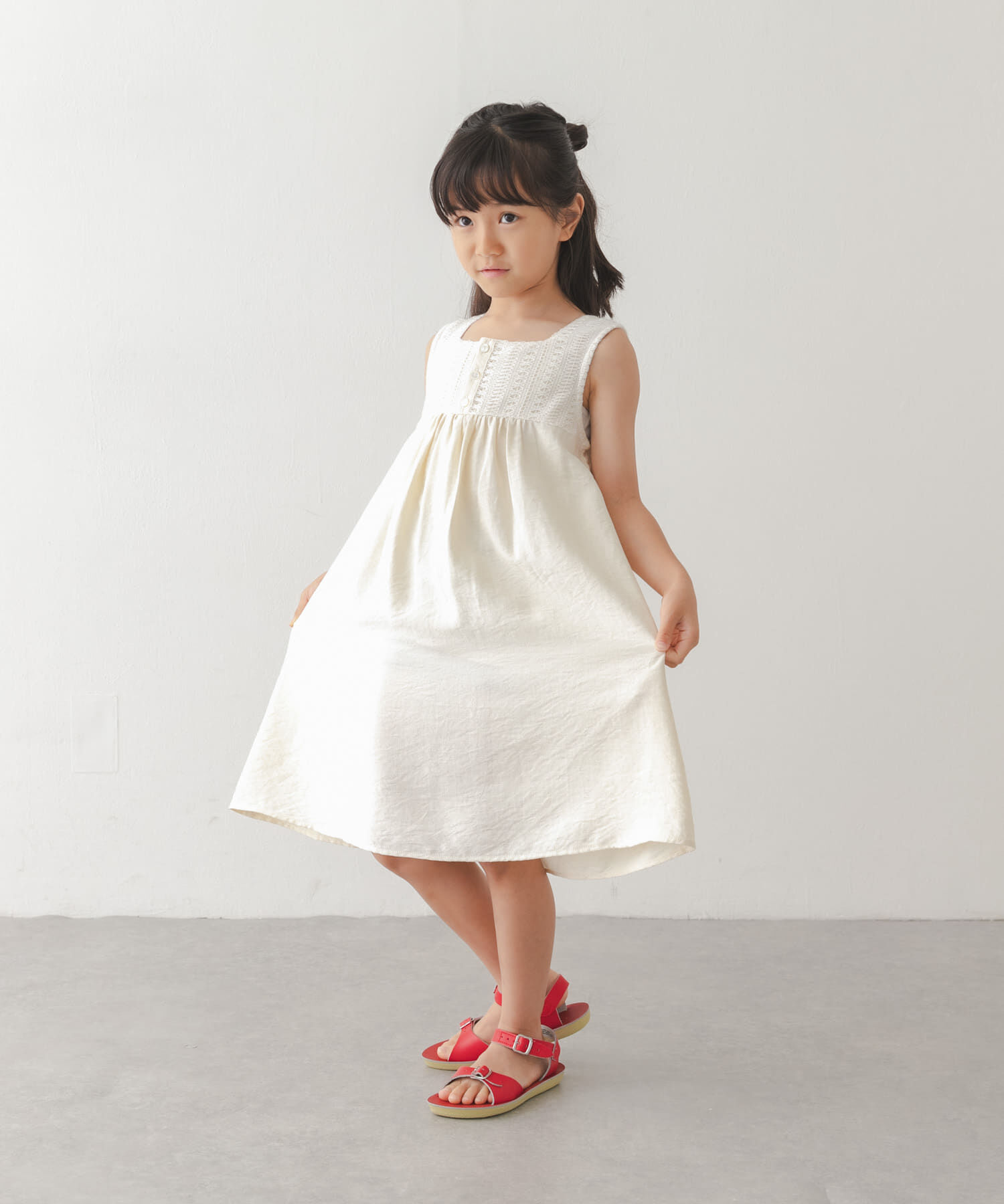 URBAN RESEARCH DOORS「スクエア レース切替ワンピース(KIDS)」|ワンピース|