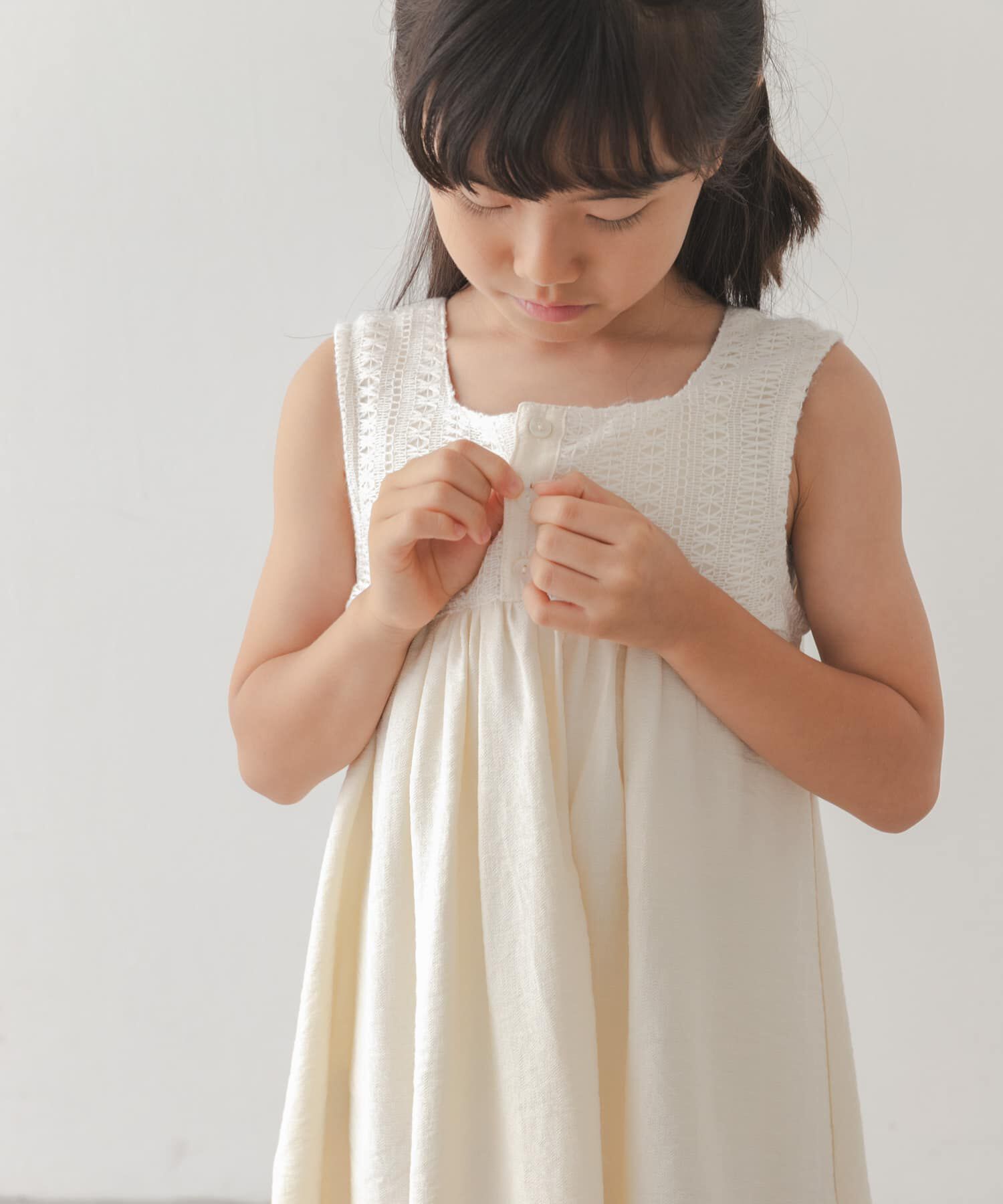 URBAN RESEARCH DOORS「スクエア レース切替ワンピース(KIDS)」|ワンピース|