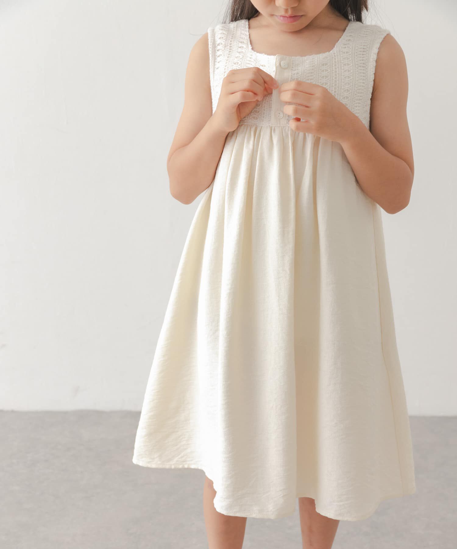 URBAN RESEARCH DOORS「スクエア レース切替ワンピース(KIDS)」|ワンピース|