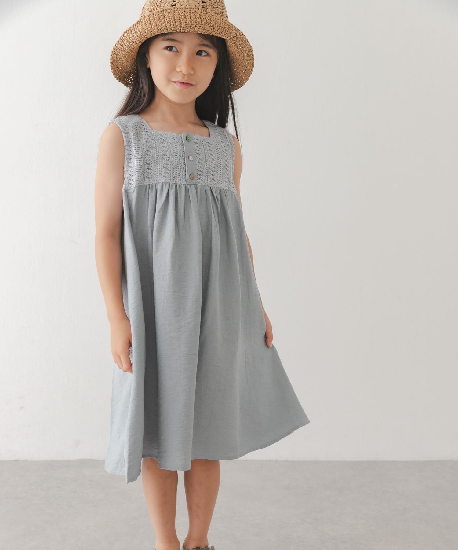 URBAN RESEARCH DOORS「スクエア レース切替ワンピース(KIDS)」|ワンピース|