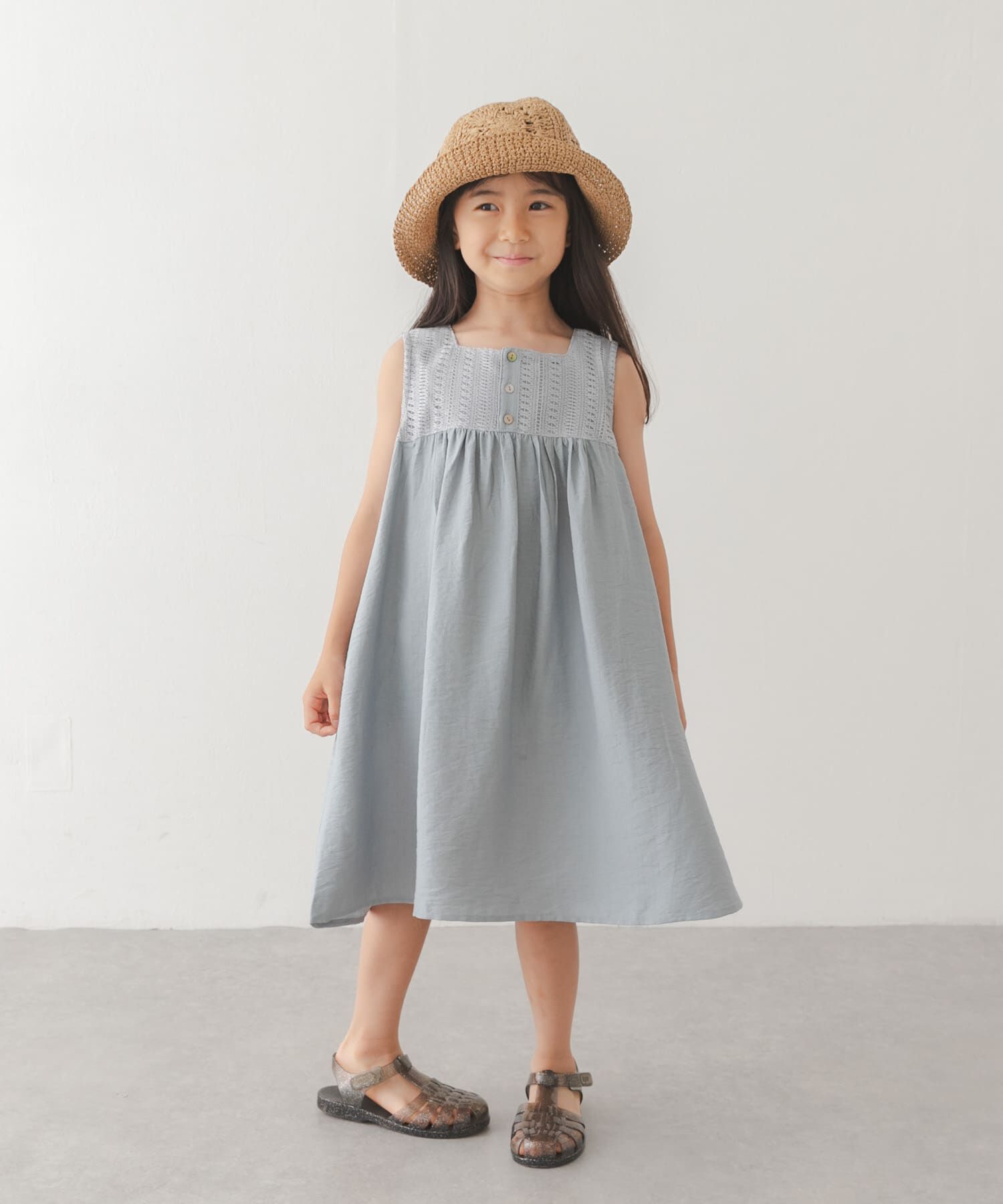 URBAN RESEARCH DOORS「スクエア レース切替ワンピース(KIDS)」|ワンピース|