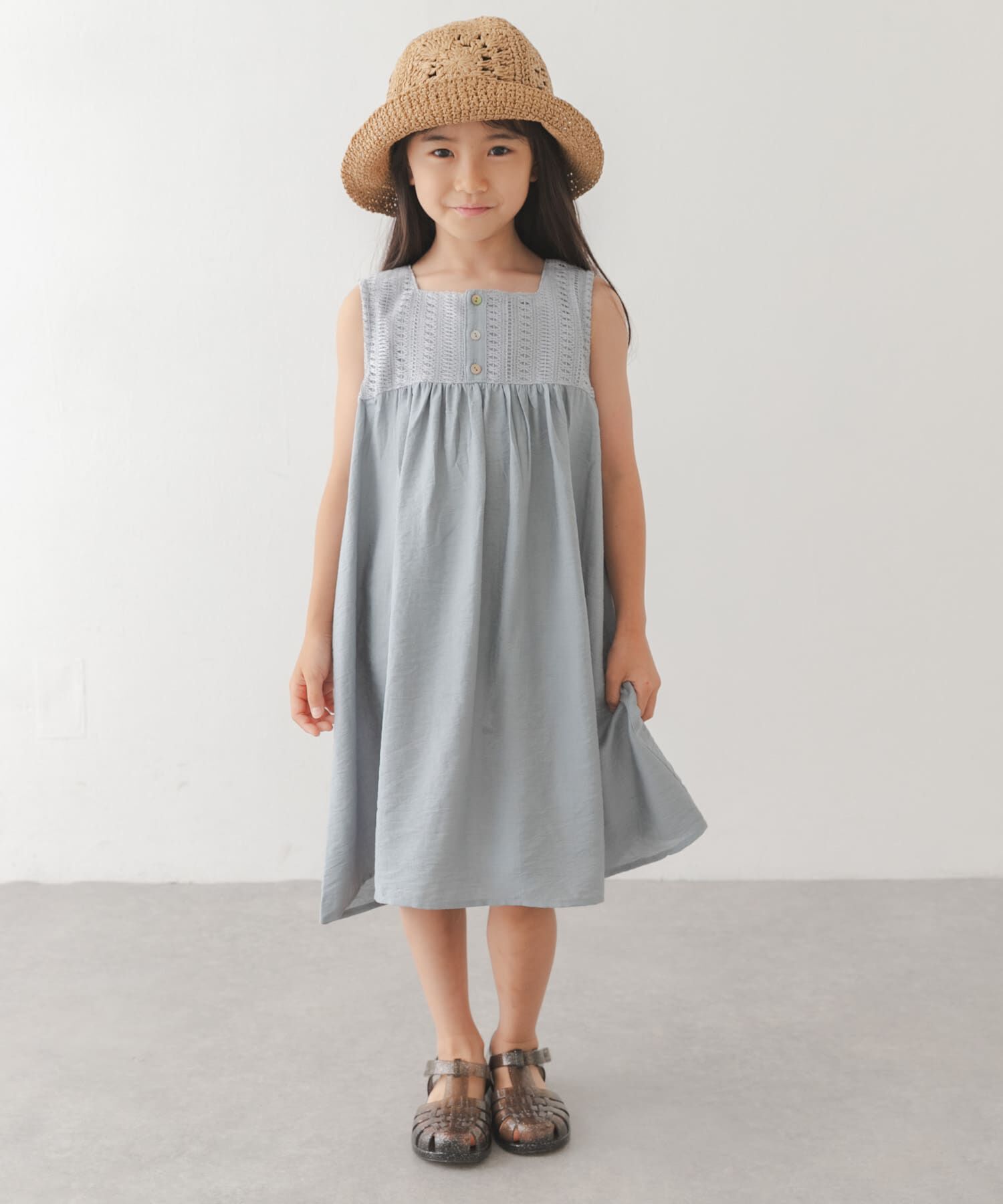 URBAN RESEARCH DOORS「スクエア レース切替ワンピース(KIDS)」|ワンピース|