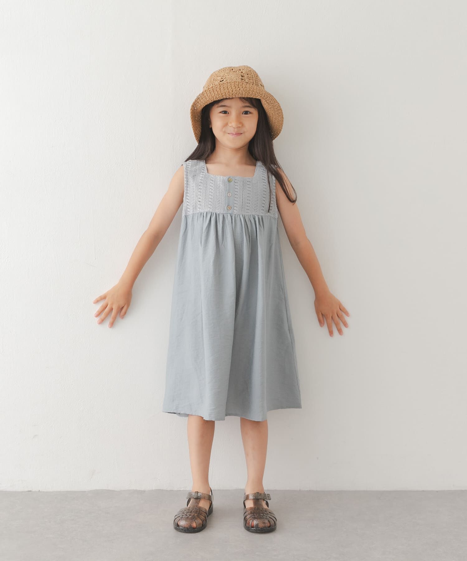URBAN RESEARCH DOORS「スクエア レース切替ワンピース(KIDS)」|ワンピース|