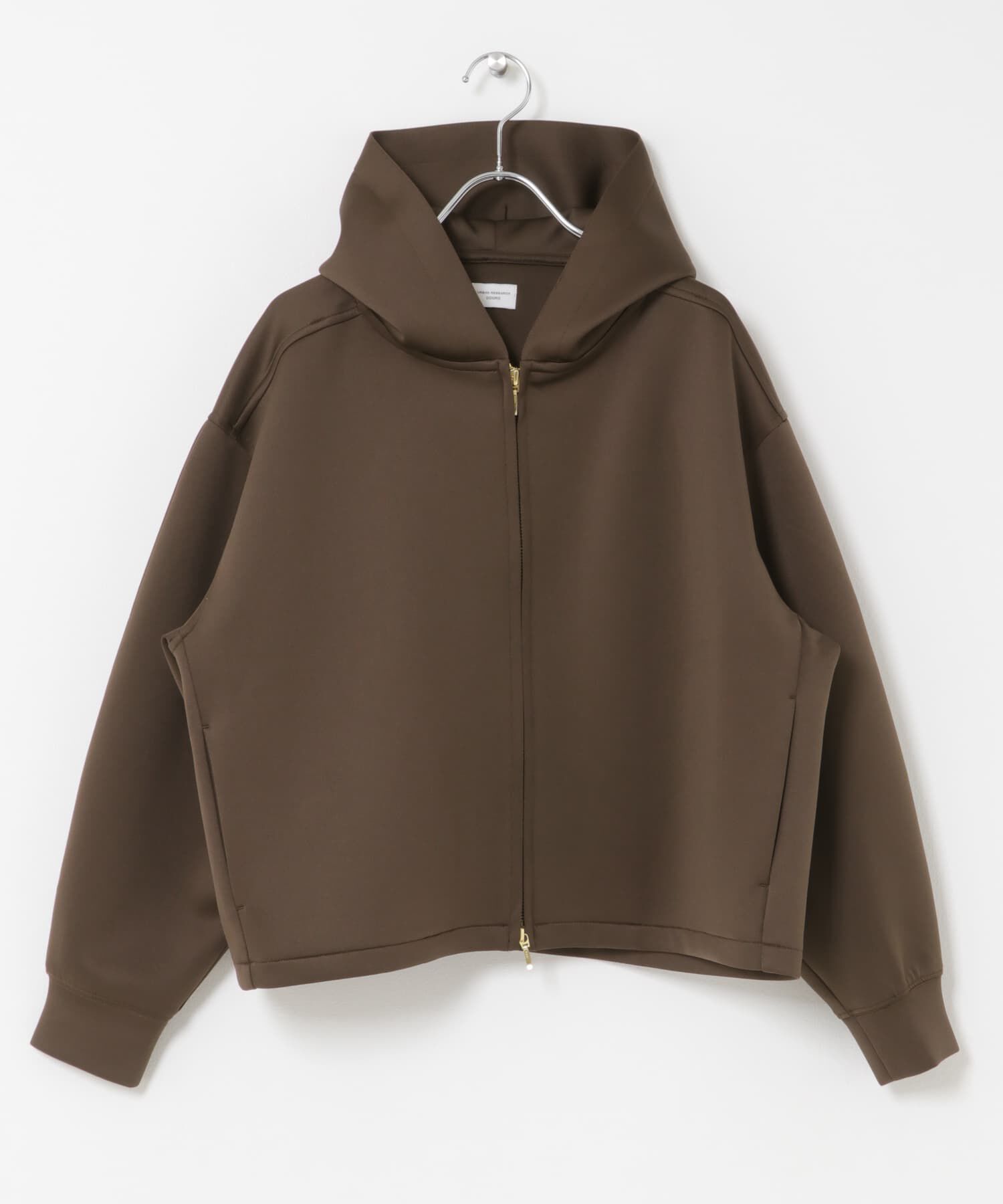URBAN RESEARCH DOORS「『WEB限定』ダンボールニットバックフレアフーディー」|ノーカラーコート|ブラウン