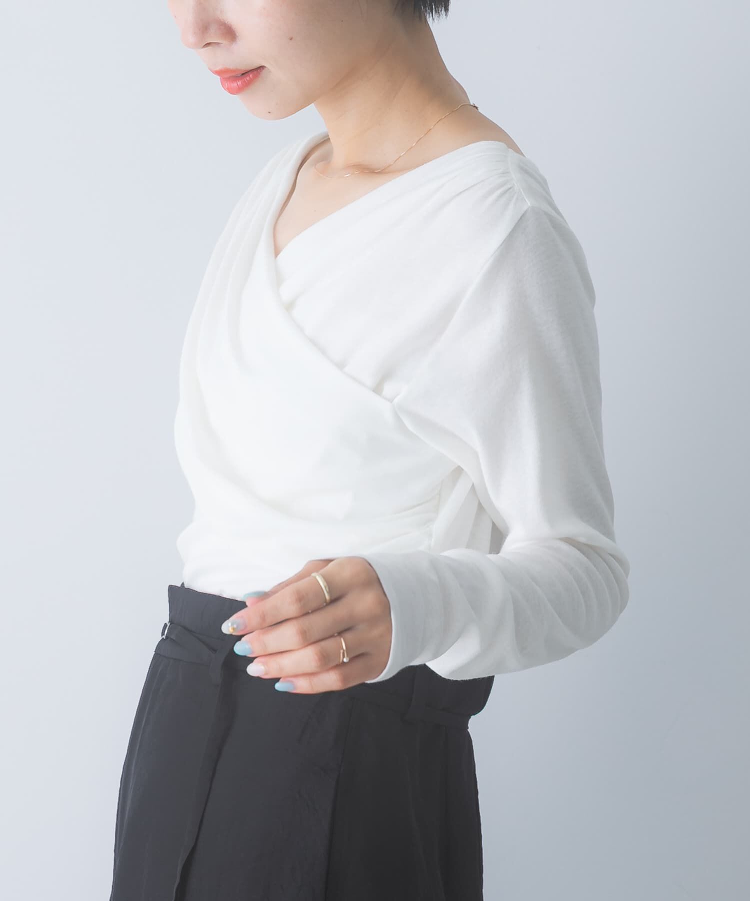 URBAN RESEARCH ROSSO「シルク混2WAYドレーププルオーバー」|Tシャツ・カットソー|