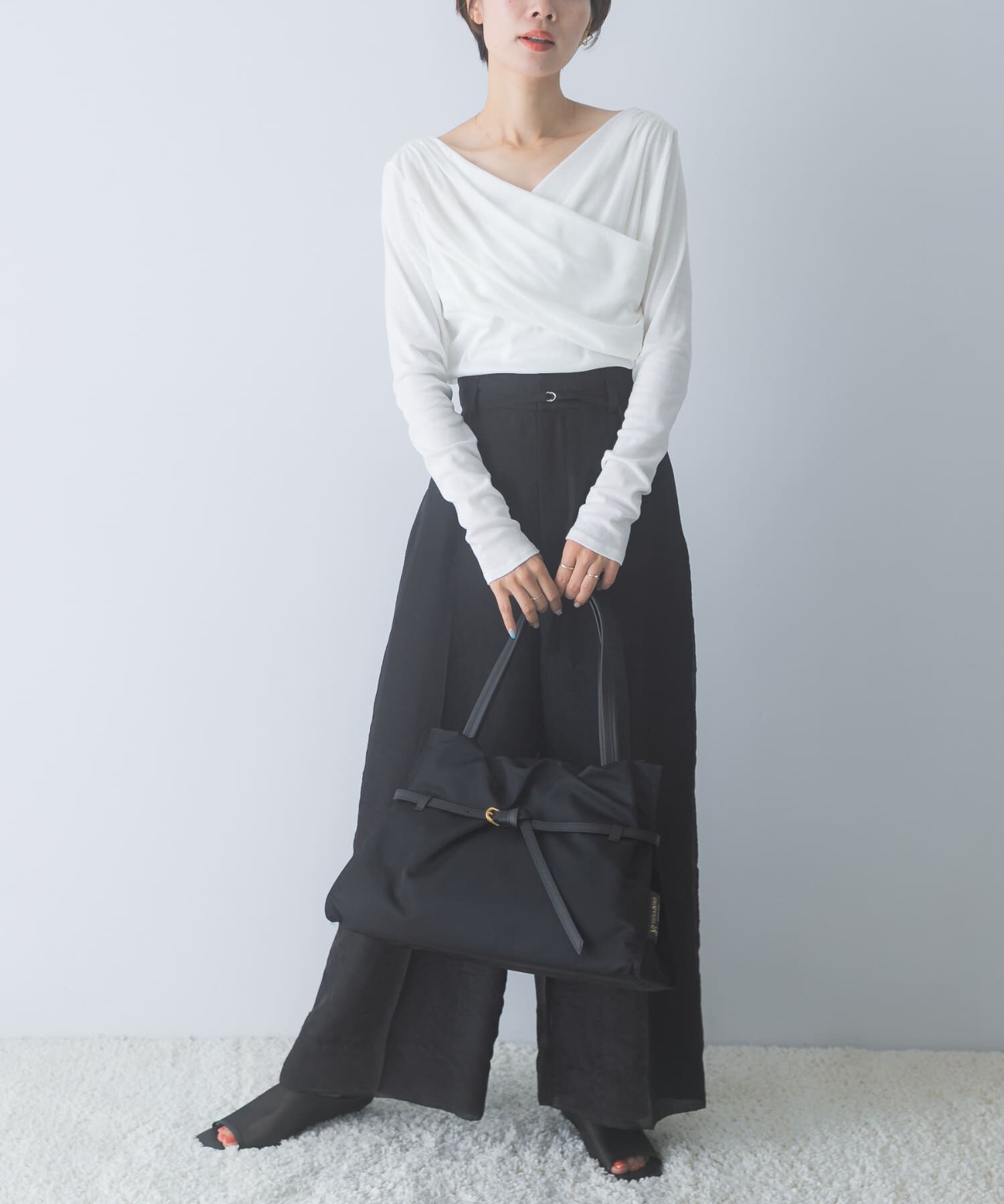 URBAN RESEARCH ROSSO「シルク混2WAYドレーププルオーバー」|Tシャツ・カットソー|