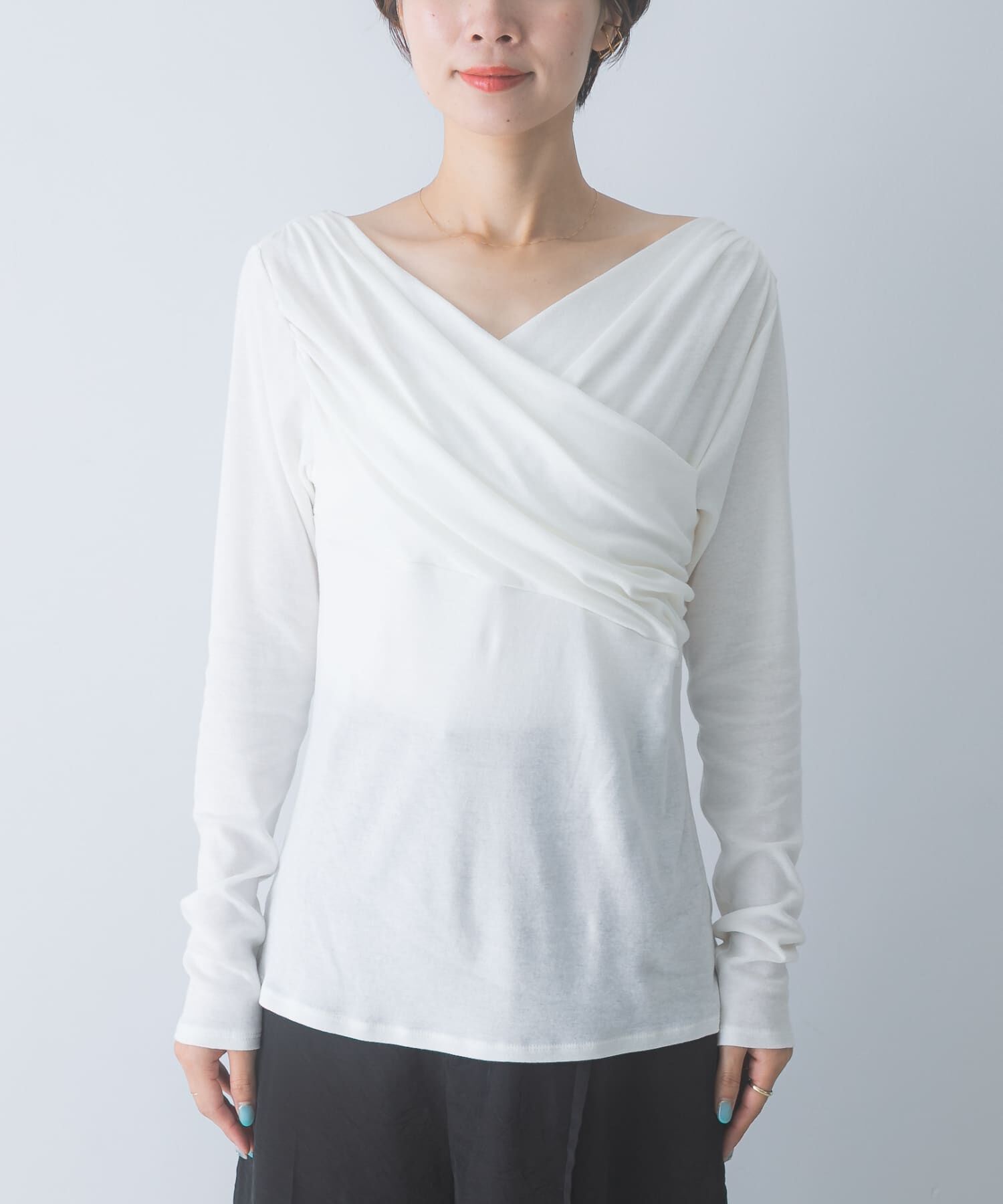 URBAN RESEARCH ROSSO「シルク混2WAYドレーププルオーバー」|Tシャツ・カットソー|
