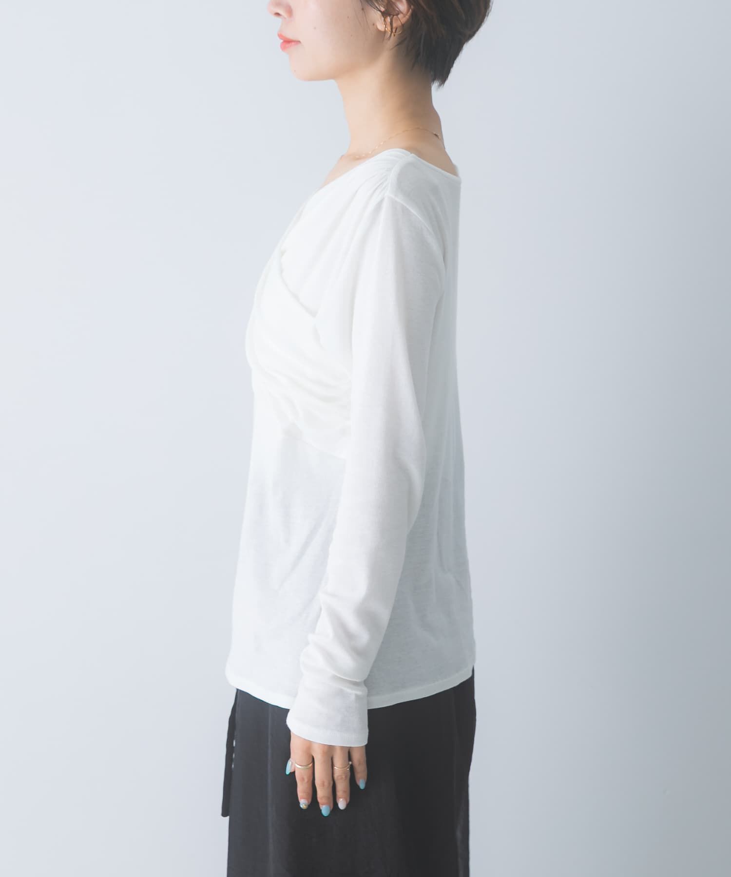 URBAN RESEARCH ROSSO「シルク混2WAYドレーププルオーバー」|Tシャツ・カットソー|