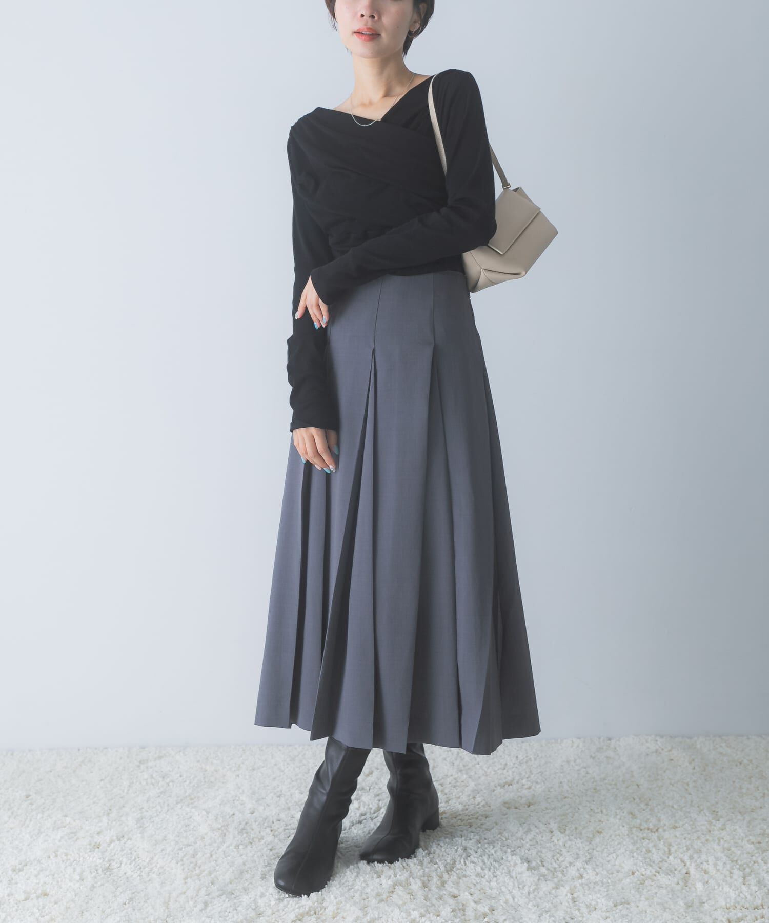 URBAN RESEARCH ROSSO「シルク混2WAYドレーププルオーバー」|Tシャツ・カットソー|