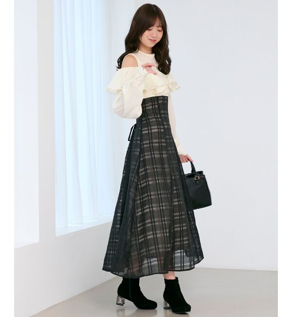  「ウエストきゅっとフリルワンピース」|ワンピース|