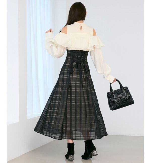  「ウエストきゅっとフリルワンピース」|ワンピース|
