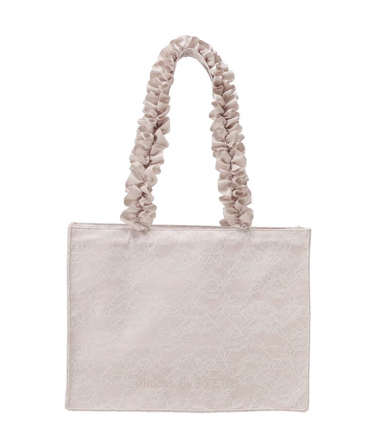 Maison de FLEUR「レースフリルハンドルスクエアトートバッグ」|トートバッグ|
