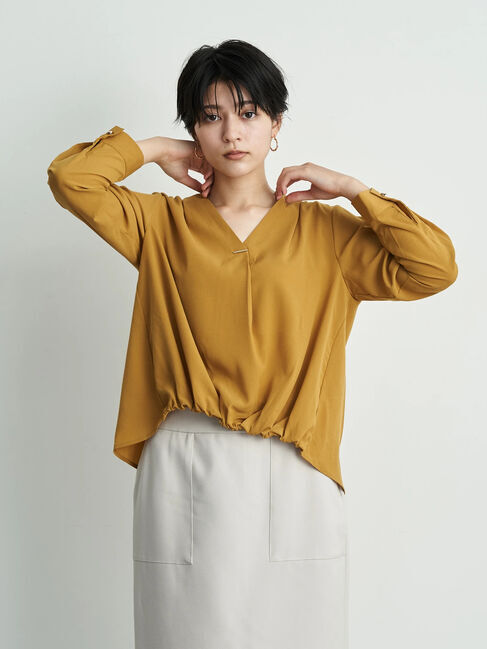 YECCA VECCA「メタルバーVネックブラウス」|シャツ・ブラウス|