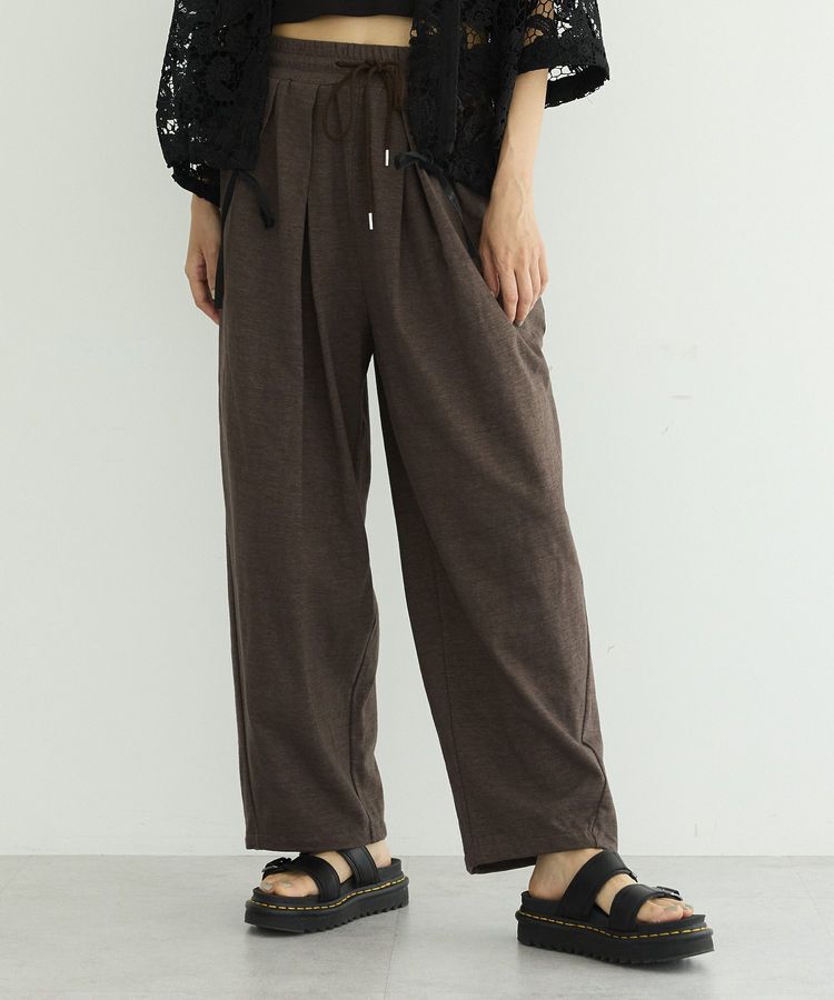 GARAGE OF GOOD CLOTHING「【日本製】タックスウェットワイドパンツ」|その他|Brown　mixture