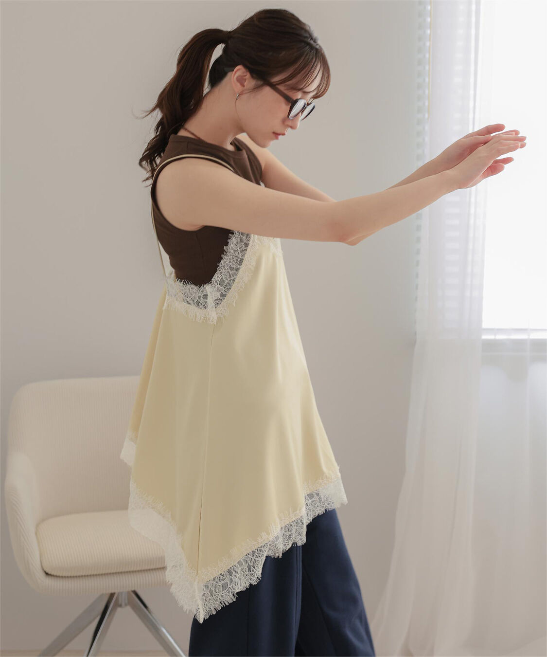 miette「マットサテンレースキャミワンピース」|ワンピース|