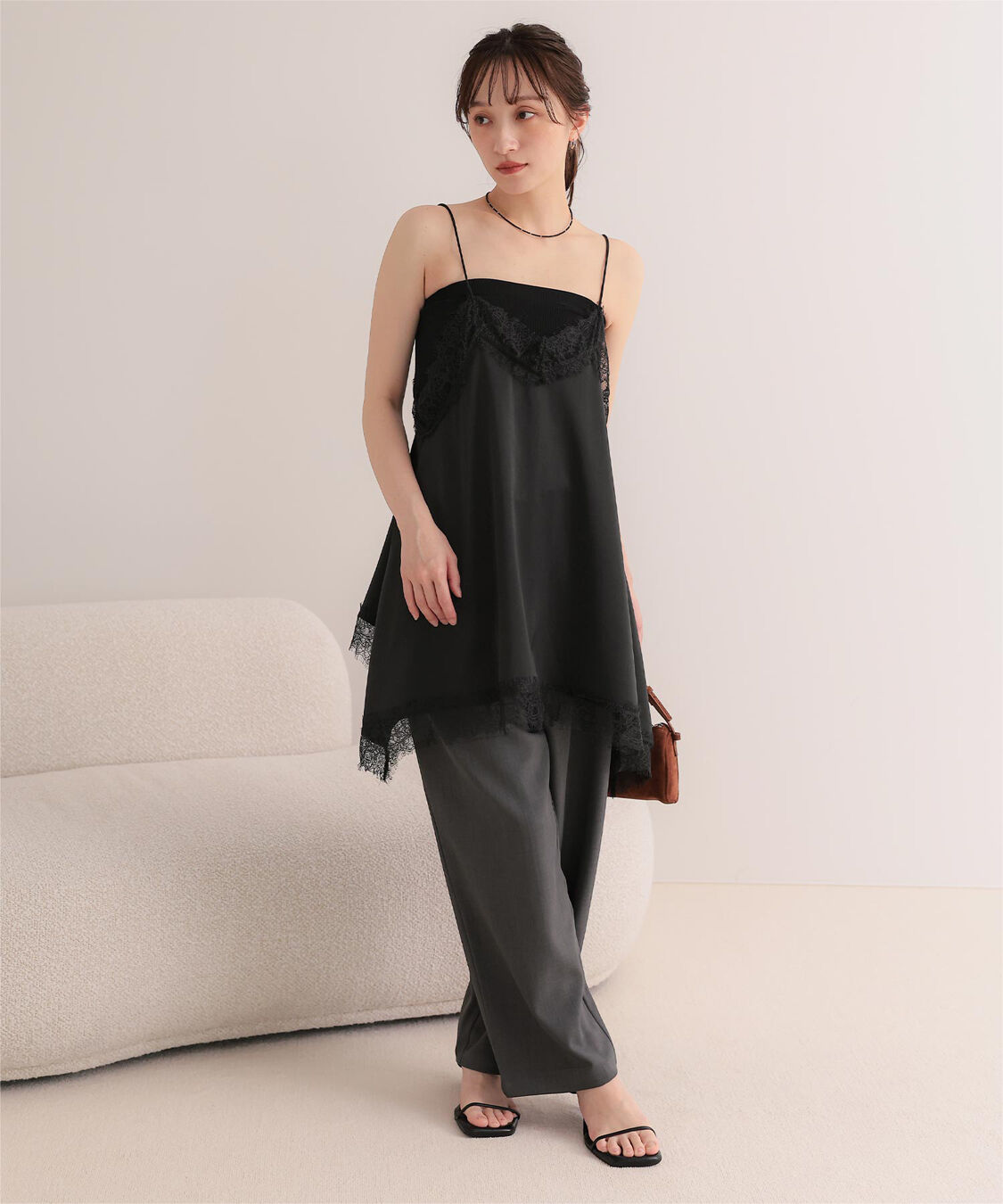 miette「マットサテンレースキャミワンピース」|ワンピース|