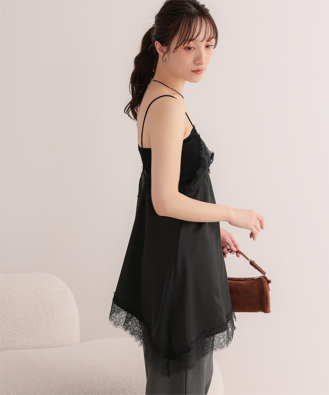 miette「マットサテンレースキャミワンピース」|ワンピース|