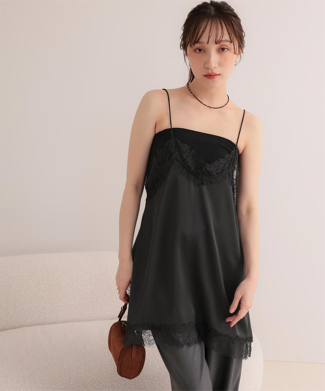 miette「マットサテンレースキャミワンピース」|ワンピース|