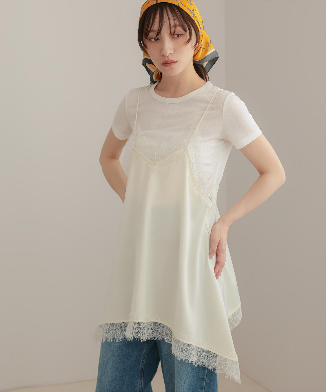 miette「マットサテンレースキャミワンピース」|ワンピース|