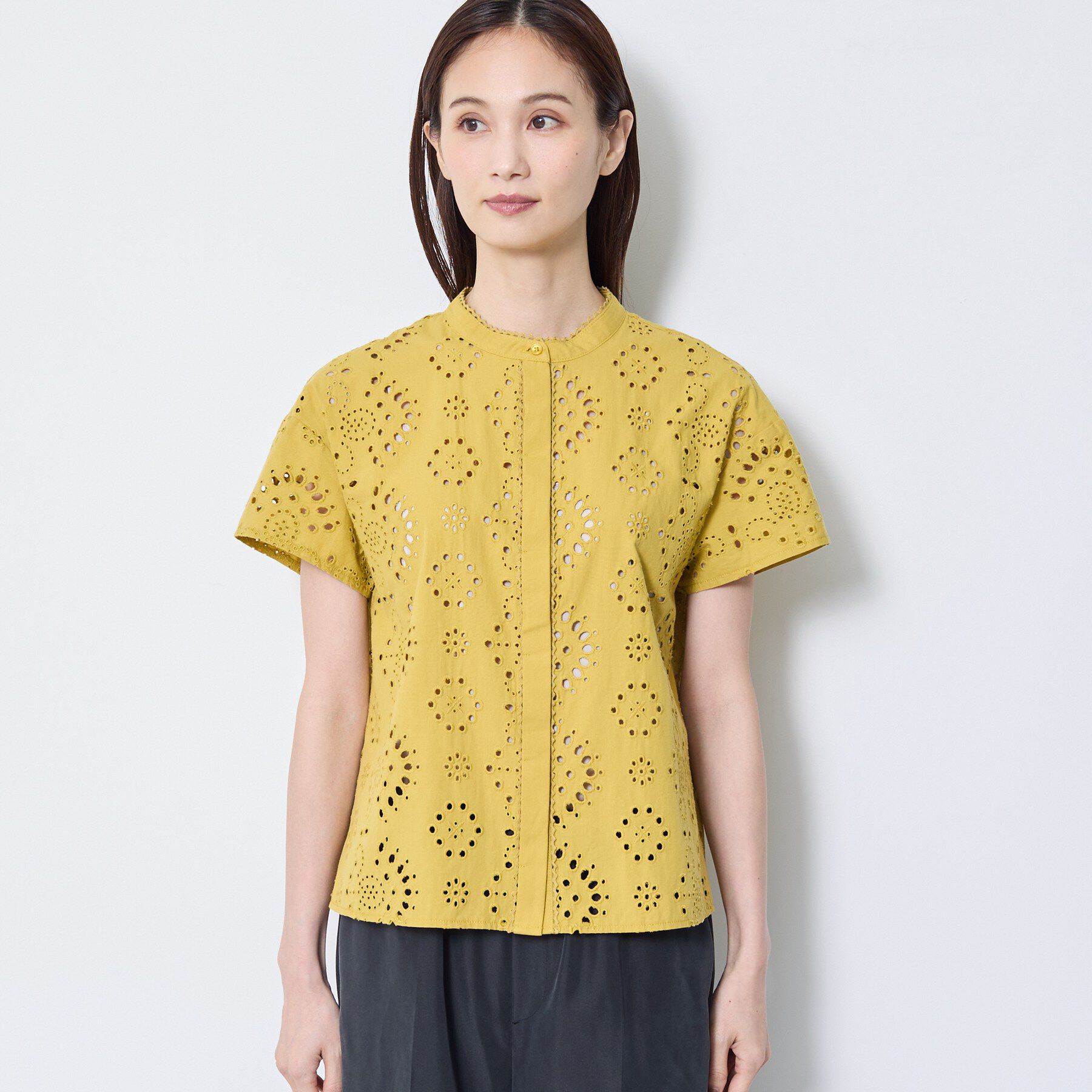 Reflect「【通勤◎】カットワーク刺繍レース シャツブラウス」|シャツ・ブラウス|