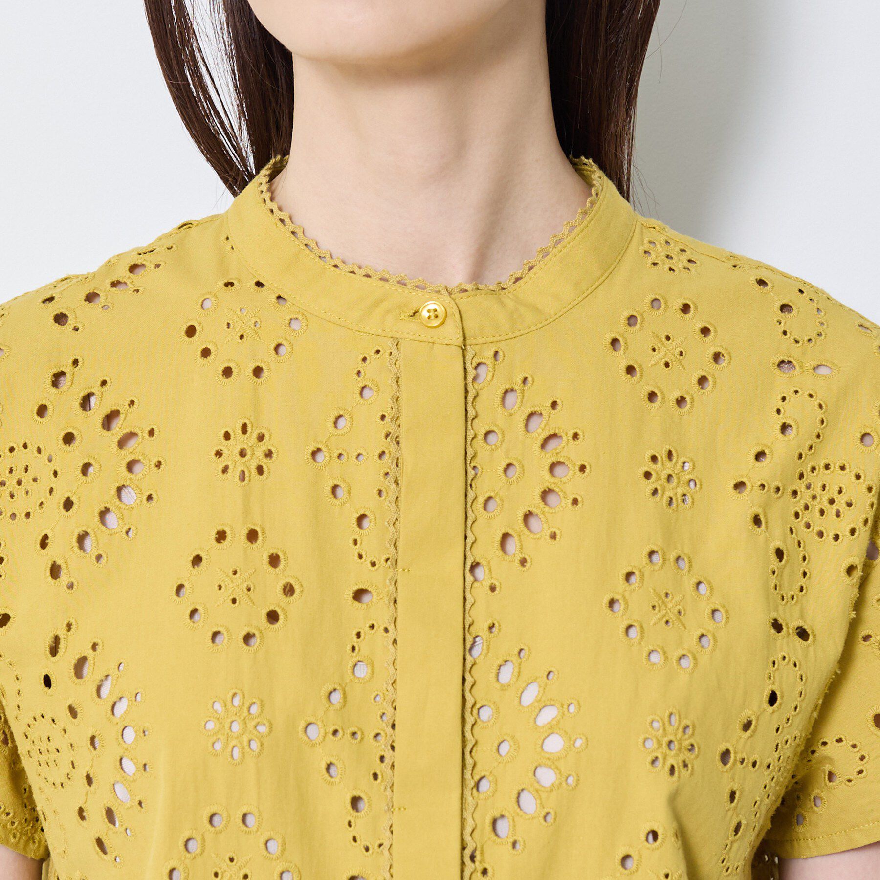 Reflect「【通勤◎】カットワーク刺繍レース シャツブラウス」|シャツ・ブラウス|
