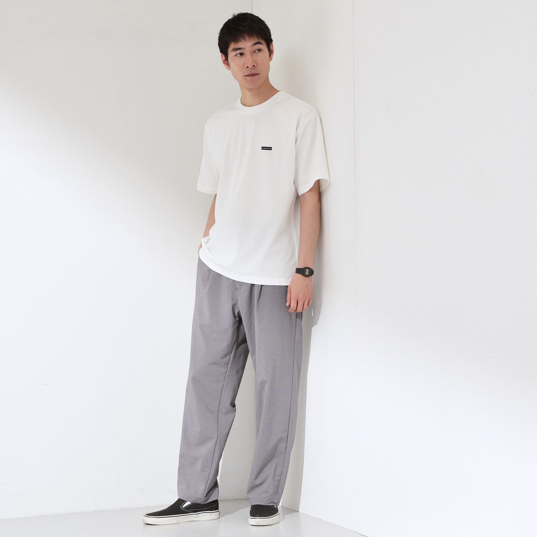 THE SHOP TK「ワンポイント刺繍 半袖Tシャツ 洗濯機OK」|Tシャツ・カットソー|