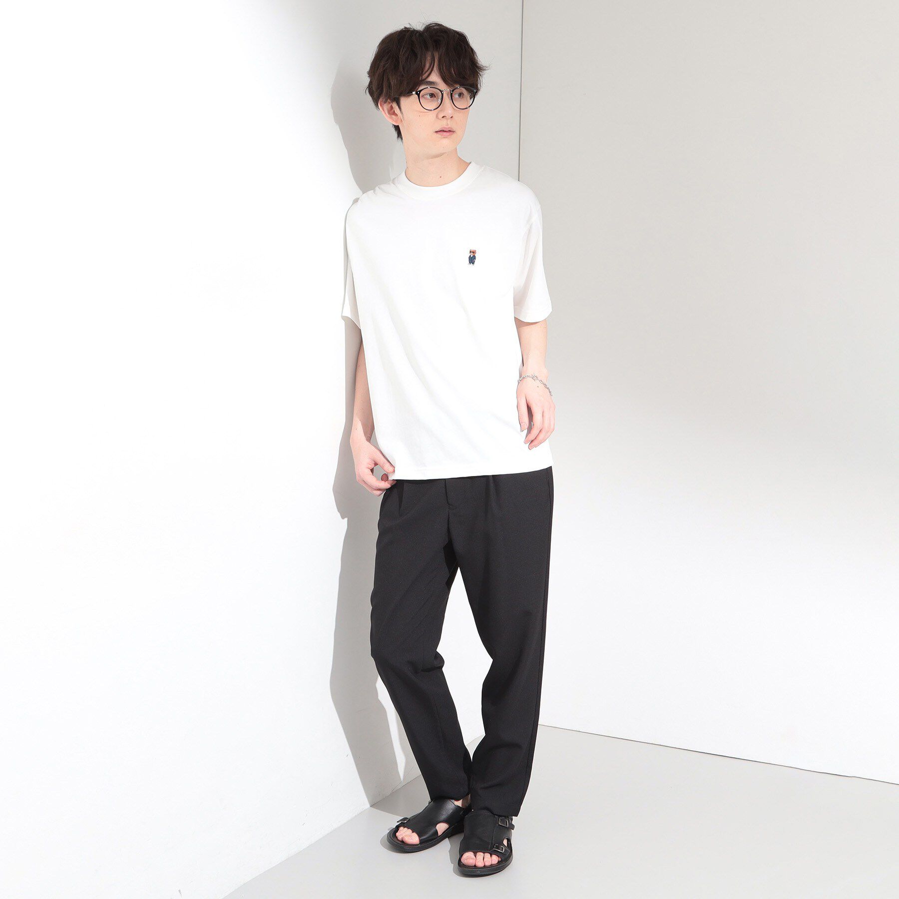 THE SHOP TK「クマ刺繍 半袖Tシャツ 洗濯機OK」|Tシャツ・カットソー|