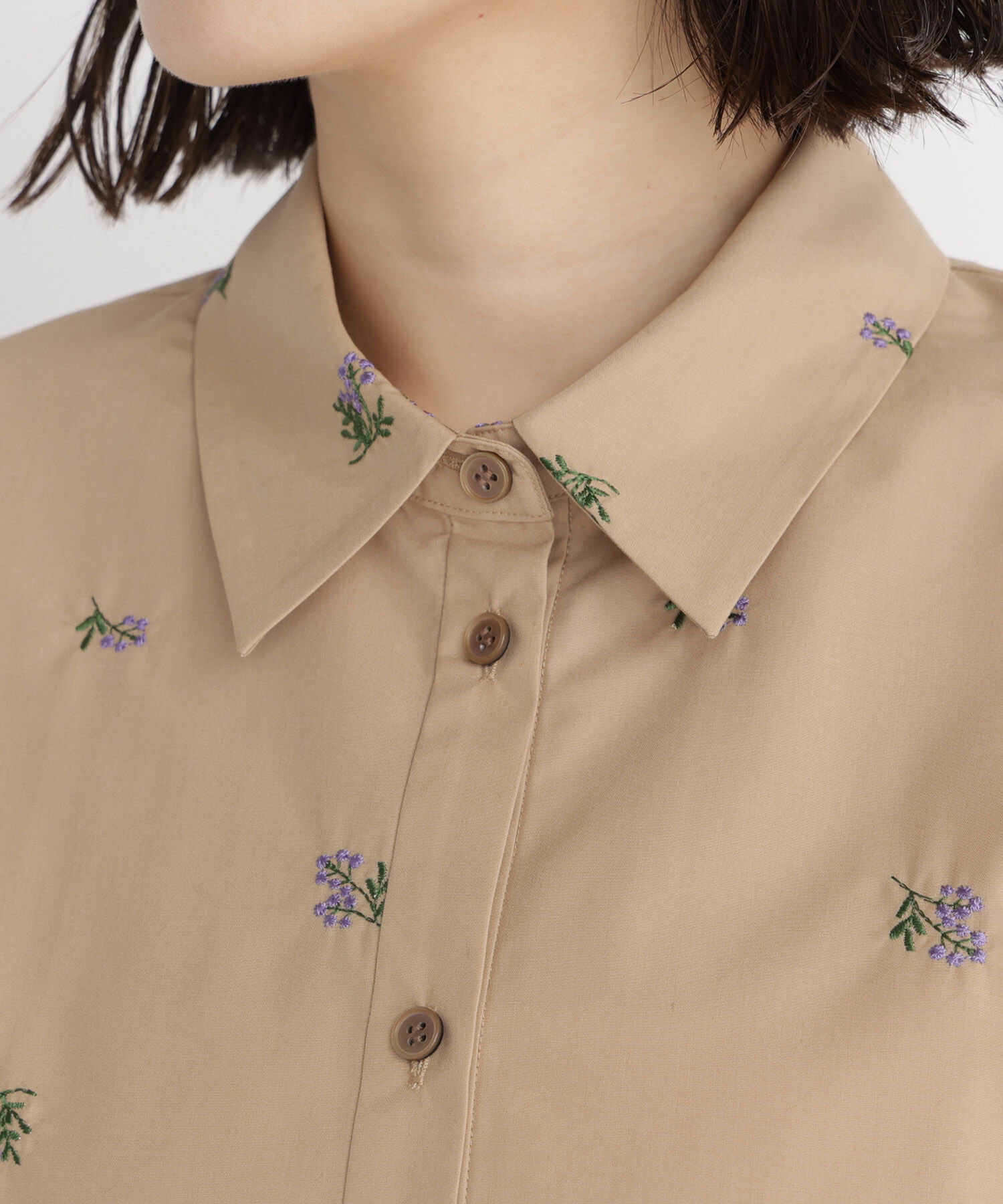  「刺繍ペプラムシャツ」|シャツ・ブラウス|