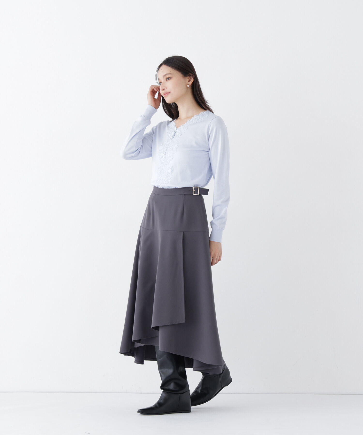  「アシメラッフルスカート」|スカート|
