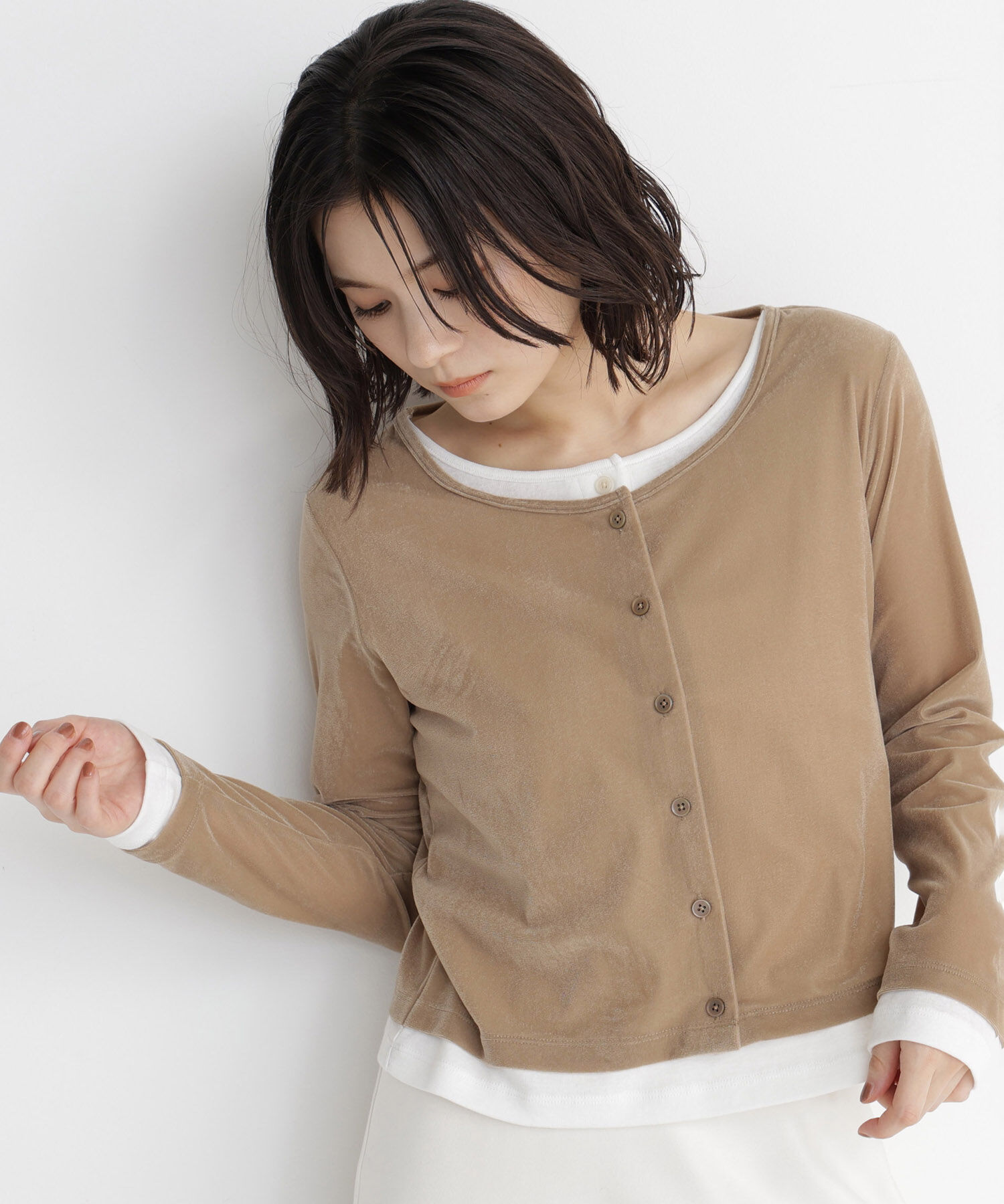  「ベロアレイヤードカットソー」|Tシャツ・カットソー|