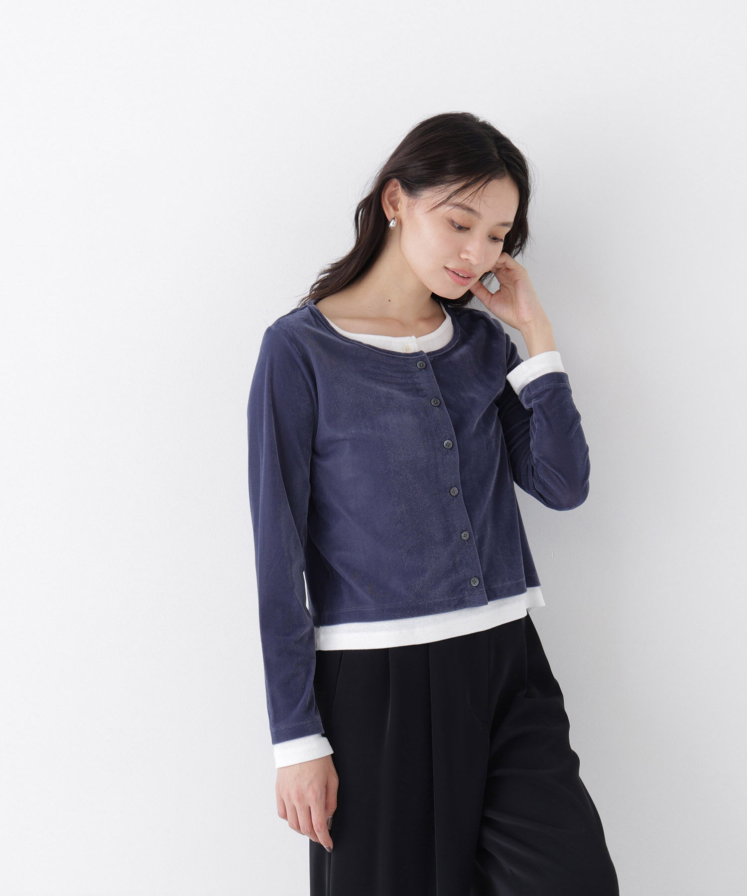  「ベロアレイヤードカットソー」|Tシャツ・カットソー|