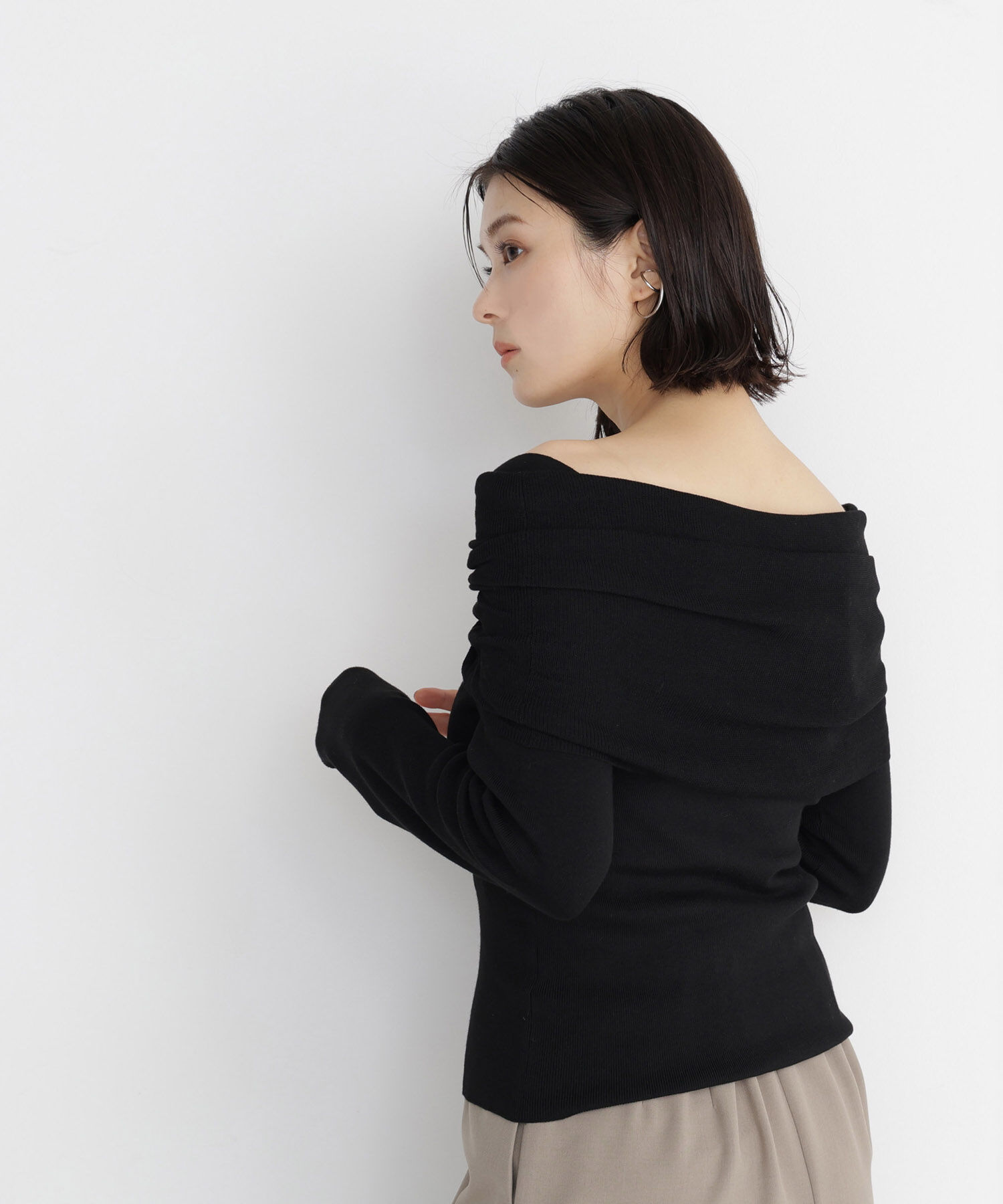  「アシメオフショルニット」|ニット・セーター|