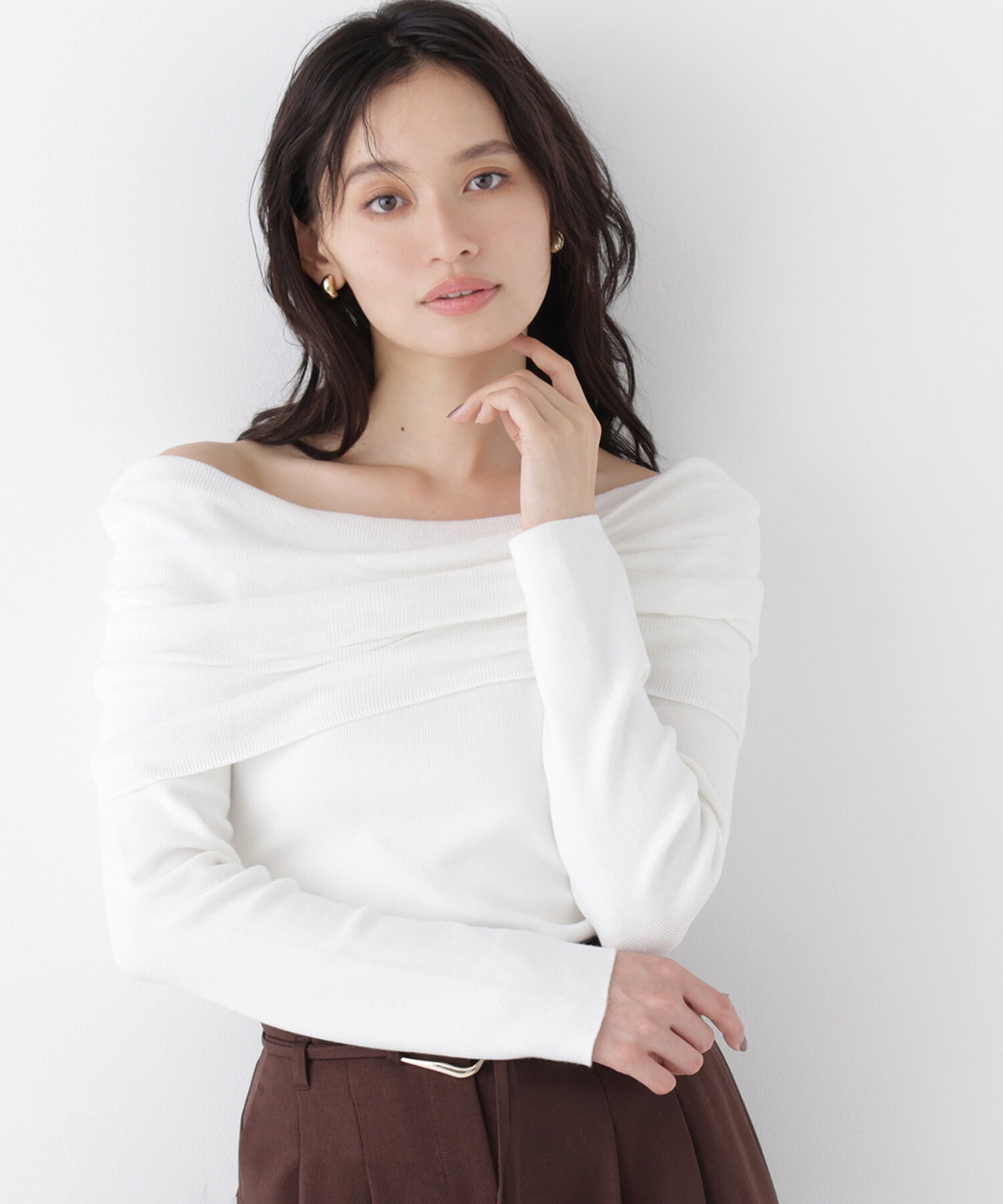  「アシメオフショルニット」|ニット・セーター|